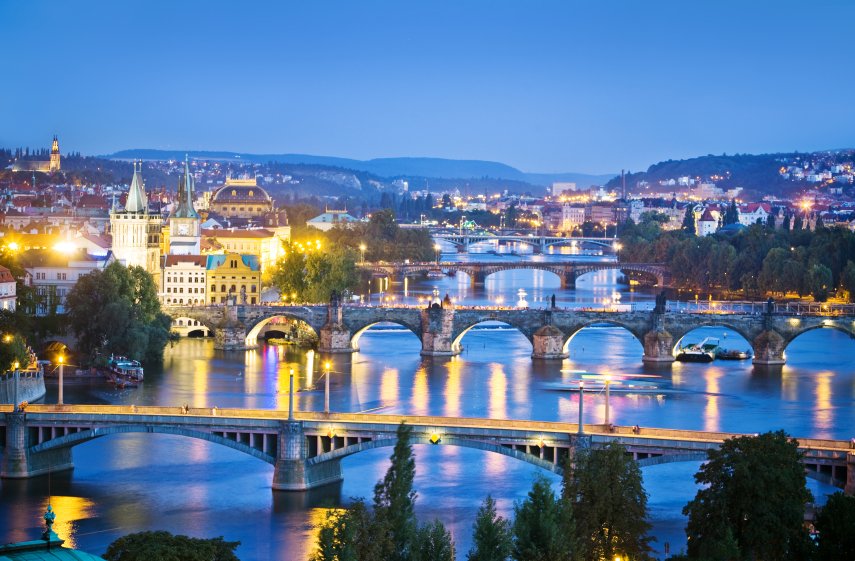Prague at night